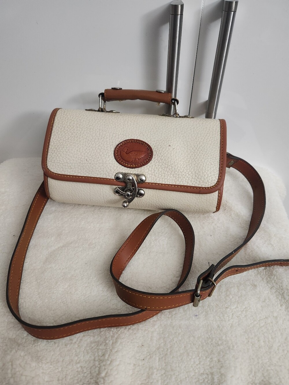 Dooney & Bourke Cream Crossbody with Brown Trim